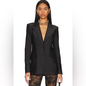 NWOT Good American Disco Sculpted Blazer in Black01 Size XL